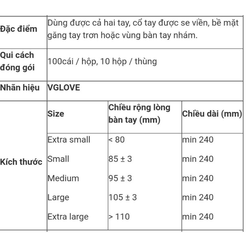 Găng tay y tế Vglove không bột và có bột hộp 100 cái - Chính Hãng Latex
