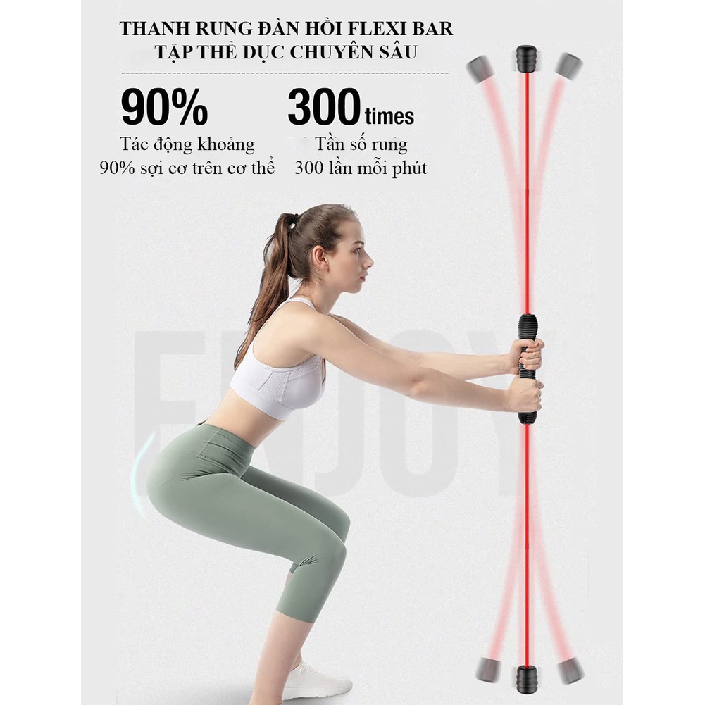 Dụng Cụ Rung Tập Gym - Thanh Rung Đàn Hồi tập thể dục cơ tay đa năng tại nhà làm gọn cơ thể săn chắc các cơ