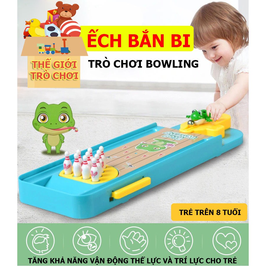 Đồ chơi trẻ em, Bowling, Ếch bắn bi-Trò chơi vận động, vui vẻ, an toàn cho trẻ- Thế giới trò chơi