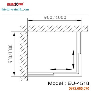 Phòng tắm vách kính EuroKing EU-4518