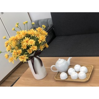 Bình lọ gốm trắng miệng nhỏ 26cm