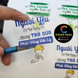 [FREE CẮT BẾ] Tem Decal Trong Suốt - Tem Nhựa In Theo Yêu Cầu