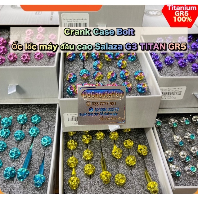 Ốc lốc máy đầu cao mẫu G3 Salaza Titan Gr5 Cao Cấp cho Sirius , Sirius Fi , Wave Dream Future Neo Wave RS . DoChoiXeMay