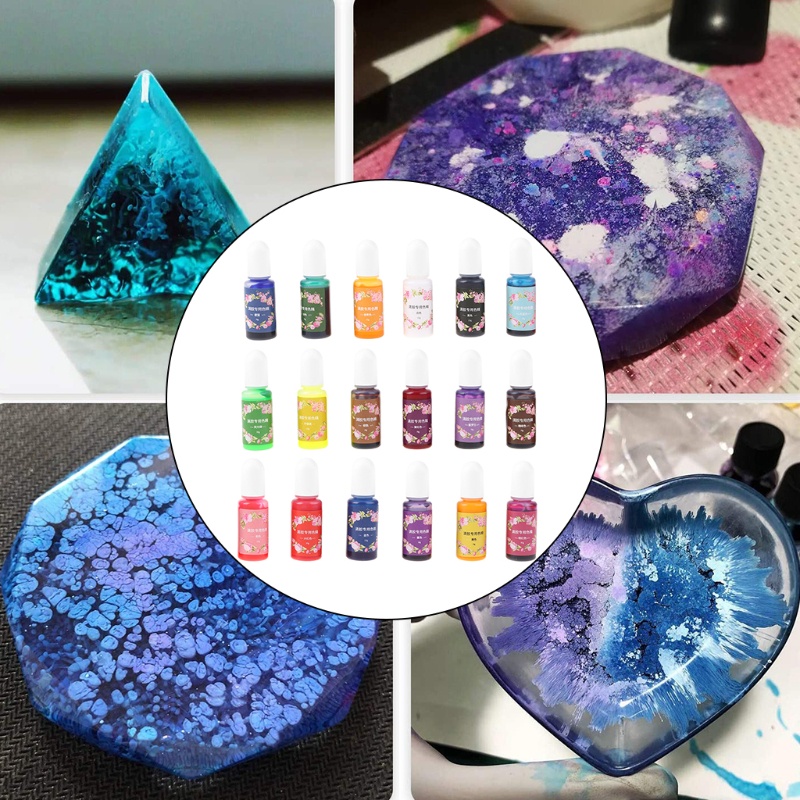 Keo UV Resin Màu Sắc Tươi Sáng Không Mùi 18 Màu Lựa Chọn Dùng Làm Đồ Trang Sức Thủ Công