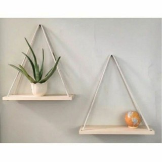 Kệ Gỗ Treo Tường Trang Trí Dây Thừng