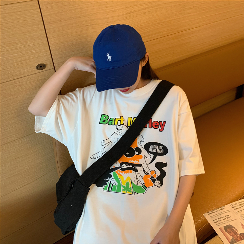 NRVP Áo thun dáng rộng tay ngắn thời trang năm 2021 cho nữ