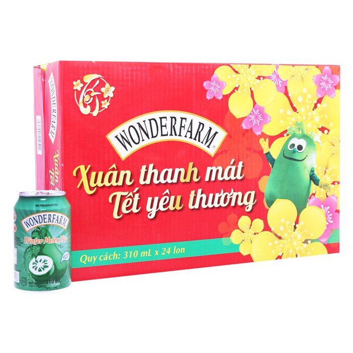 {hsd 2022}Thùng 24 Lon Trà Bí Đao Wonderfarm 310ml.