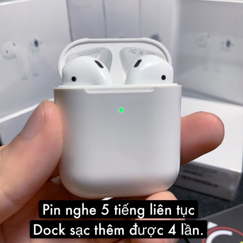 Tai Nghe Bluetooth Iphone Airpods 2 Chip Hỗ Vằn Louda 1562M [Định Vị - Đổi Tên - Sạc Khong Dây] - Pin 5h Hàng Siêu Cấp