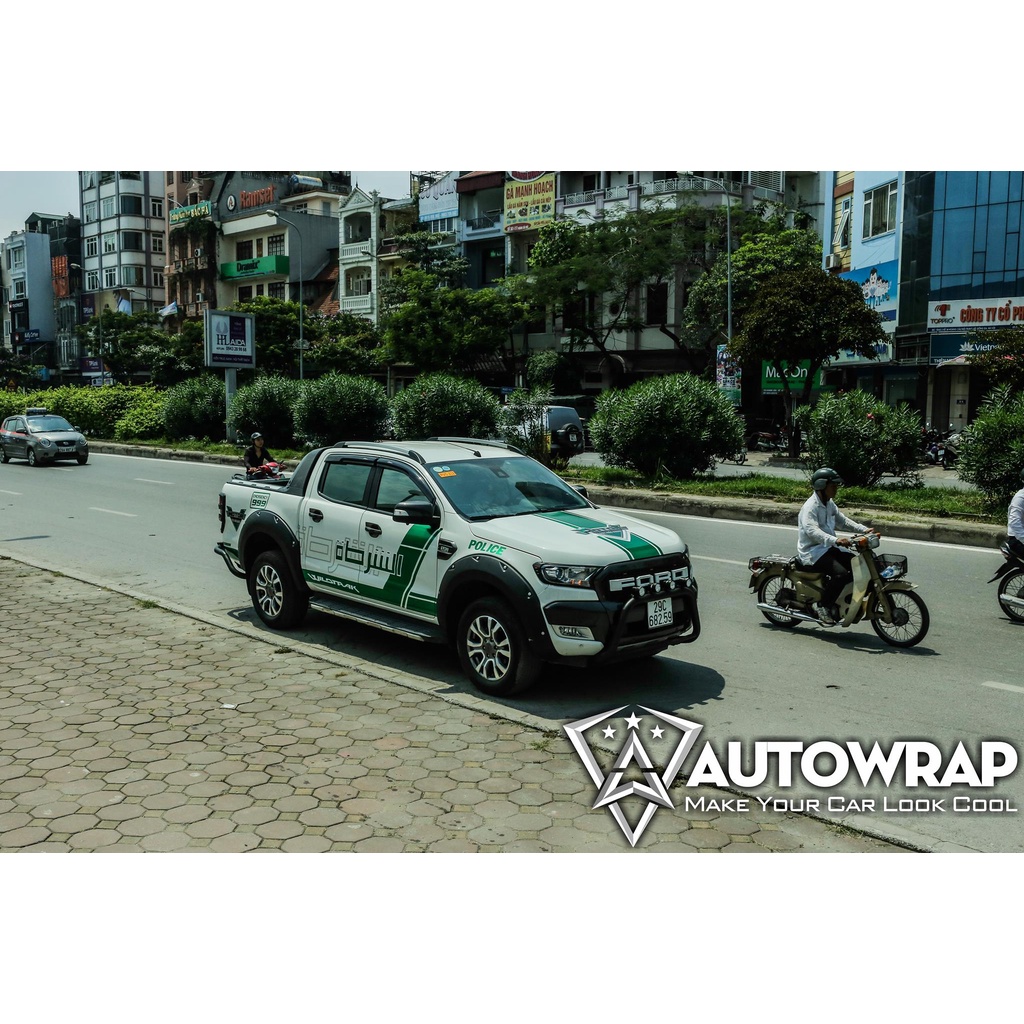 Tem họa tiết xe Ranger Police Dubai - Tem họa tiết ô tô Ford, tem dán sườn xe thể thao
