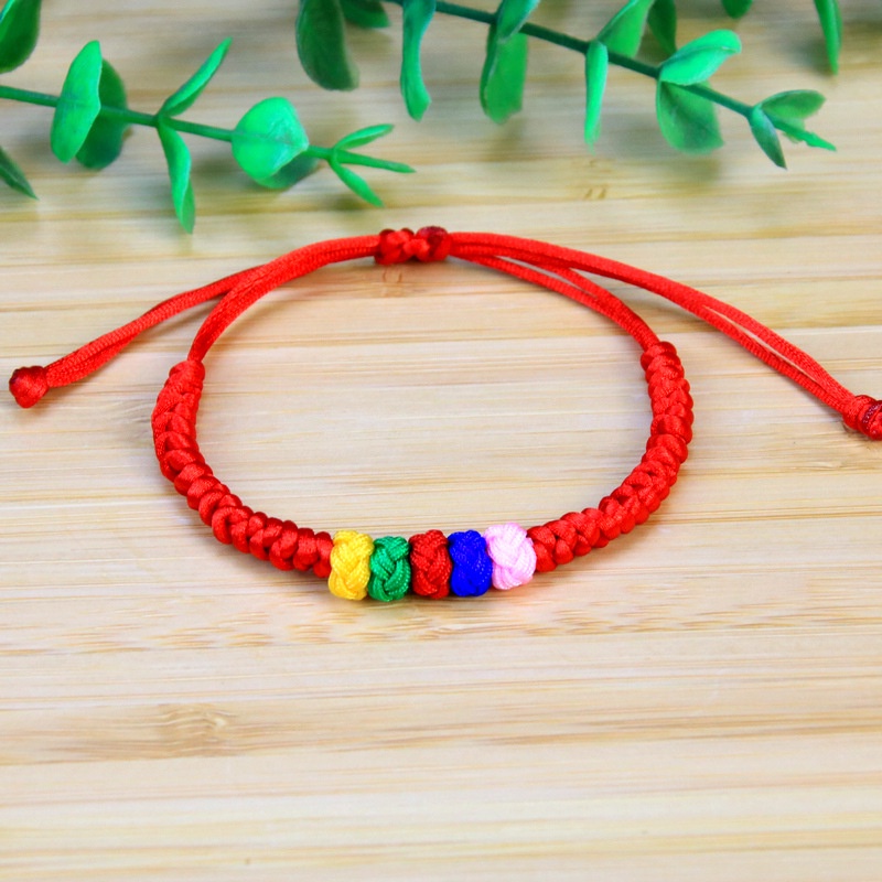 Vòng Tay EBI Chỉ Đỏ May Mắn Dây thắt rút tùy chỉnh độ rộng phù hợp cho nam và nữ