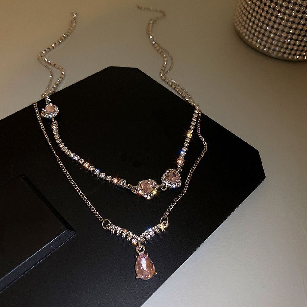 Dây chuyền màu hồng phong cách Hàn quốc cổ điển thời trang sang trọng dành cho nữ