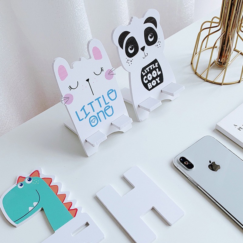 Giá đỡ điện thoại hình động vật [⚡SIÊU CUTE ⚡] lắp ghép bằng gỗ 88228 Lamon Store