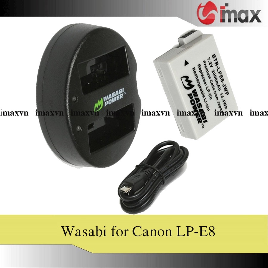 Bộ 01 pin + 01 sạc Wasabi for Canon LP-E8