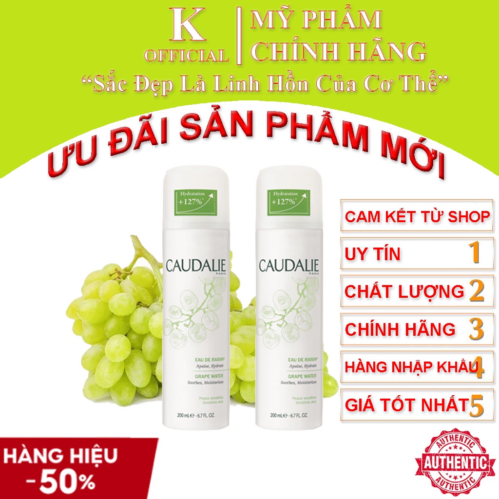 Xịt khoáng nho Caudalie giữ ẩm và chống lão hóa dành cho mọi loại da 75ml - 200ml - 300ml