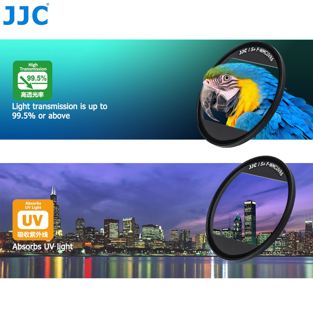 JJC S+ Bộ lọc UV L39 Nhiều Lớp Với Nắp Đậy Ống Kính Bằng Nhôm Bảo Vệ Ống Kính Cho Máy Ảnh Sony ZV-1 DSC- RX100 VII VI V ZV1 RX100M7 RX100M6 RX100M5