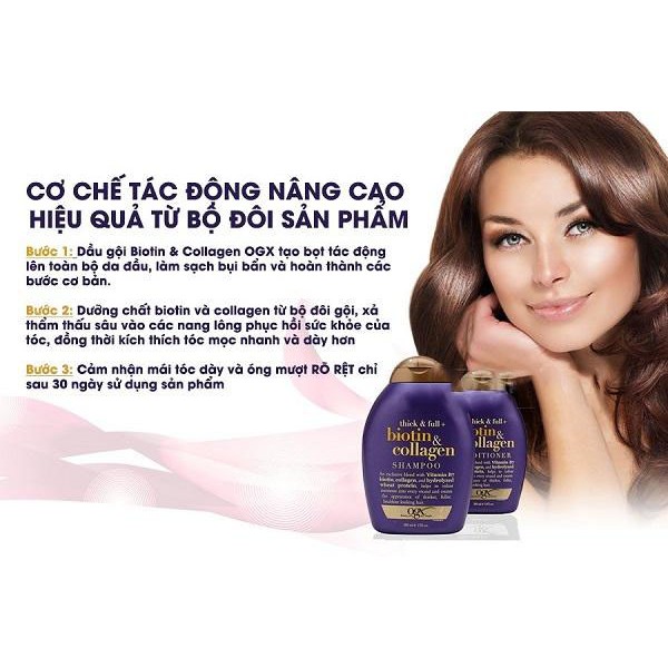 Hàng Đức - GỘI VÀ XẢ KÍCH_THÍCH_MỌC_TÓC #OGX THICK, FULL BIOTIN & COLLAGEN