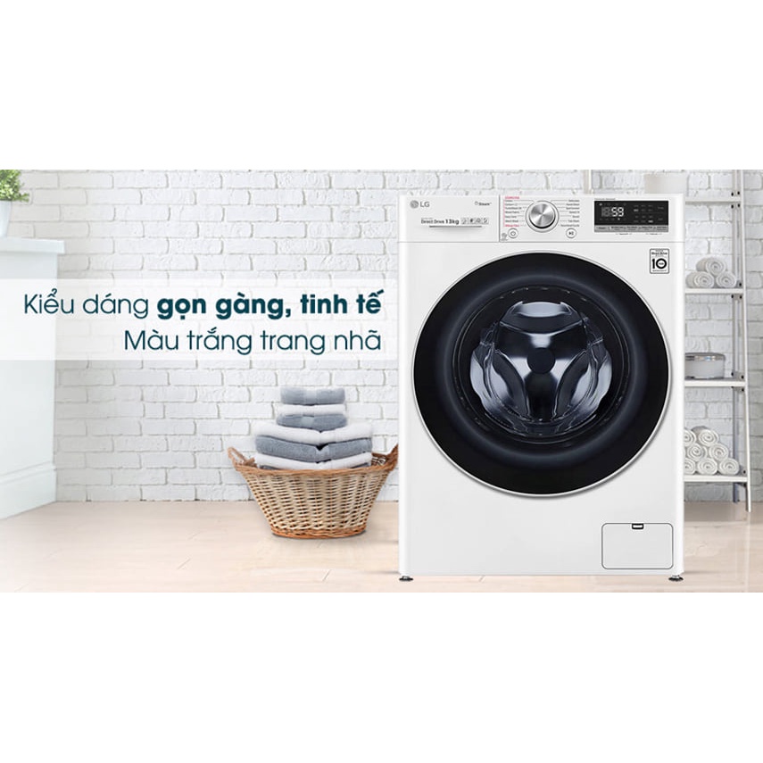 Máy giặt LG FV1413S3WA 13 Kg Inverter, Bảo hành chính hãng 10 năm động cơ.