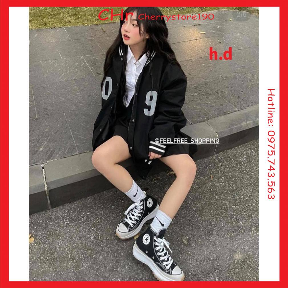 Áo bomber, Chất gió , In Số 09 , Áo Khoác Nam Nữ [ CHR190 ]