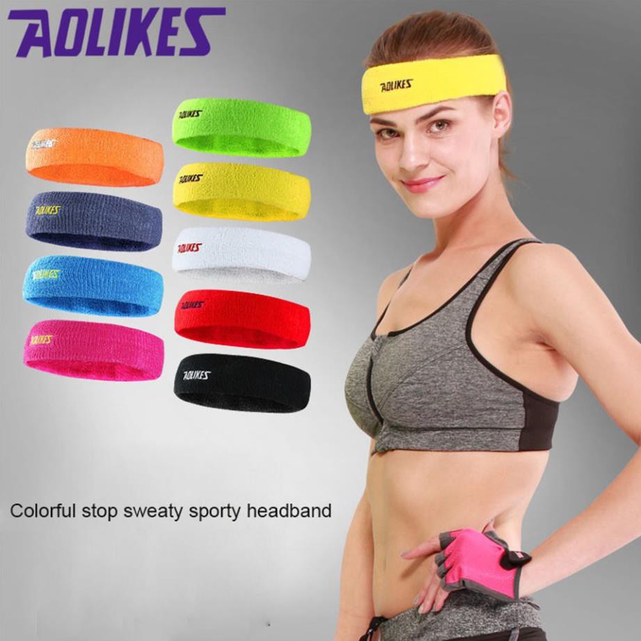 Băng Đô đeo trán chơi thể thao Chính Hãng Aolikes Chính hãng -  thấm mồ hôi cotton thoáng khí sport sweatband