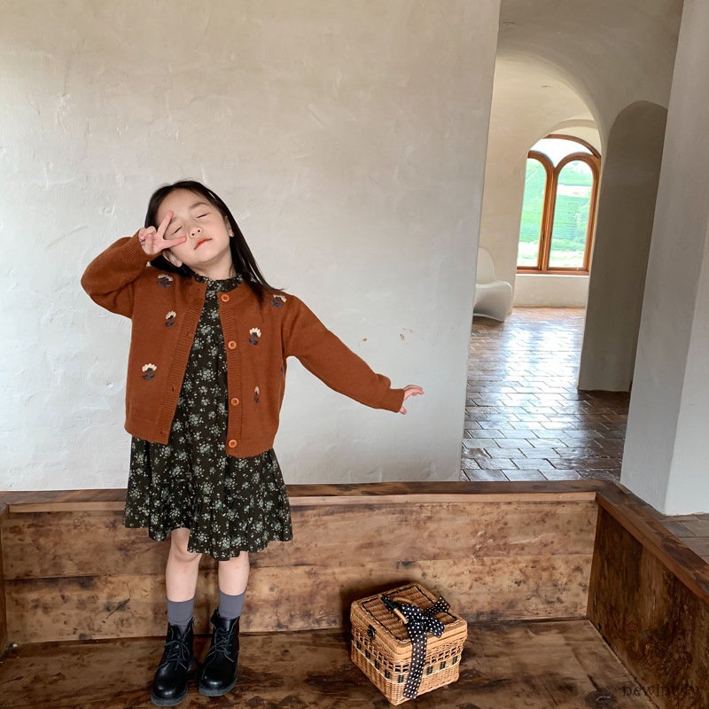 Đầm In Hoa Thiết Kế Kiểu Hàn Quốc Dành Cho Bé Gái