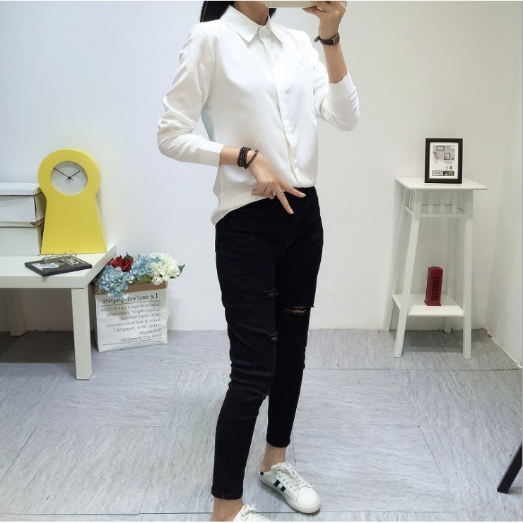 Áo sơ mi nữ dài tay, áo sơ mi nữ thời trang cao cấp, chất liệu dày dặn, màu sắc trẻ trung năng động