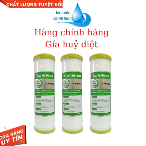 Combo 3 Lõi Lọc Nước Số 1 Kangaroo { Hàng chính hãng } - PP 5 Micron ( Lõi Lọc Thô )