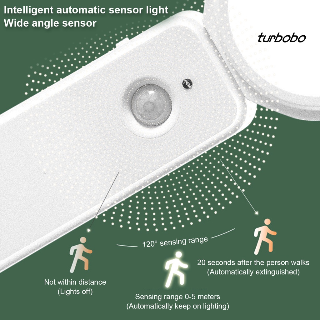 Turbobo Đèn Ngủ LED Cảm Biến Cơ Thể Xoay Được Đa Năng Cho Phòng Ngủ