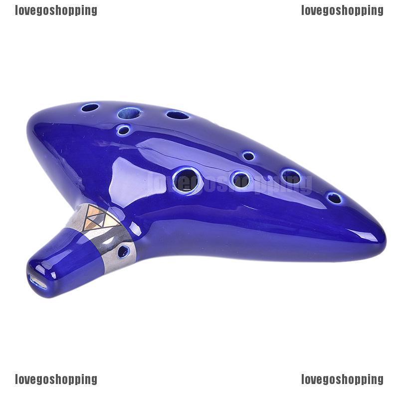 ❀BÁN CHẠY❀12 Hole Ocarina Ceramic Alto C of Ocarina Flute Blue Ocarina Musical Instrument