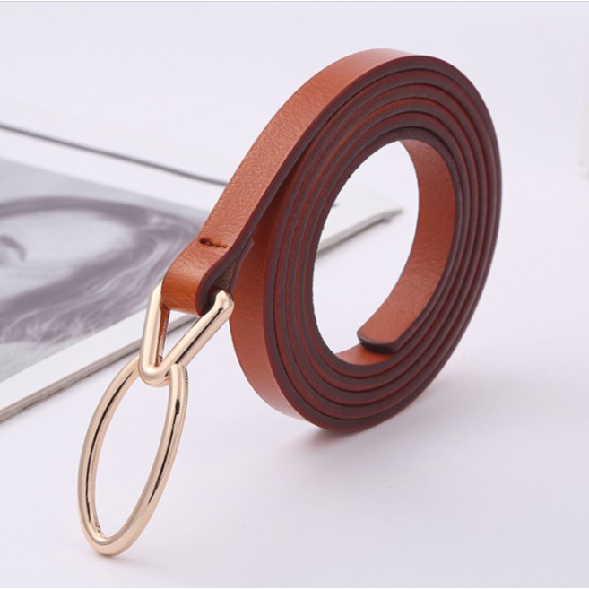 Thắt lưng , dây nịt nữ bản nhỏ 1cm , da thật thời trang