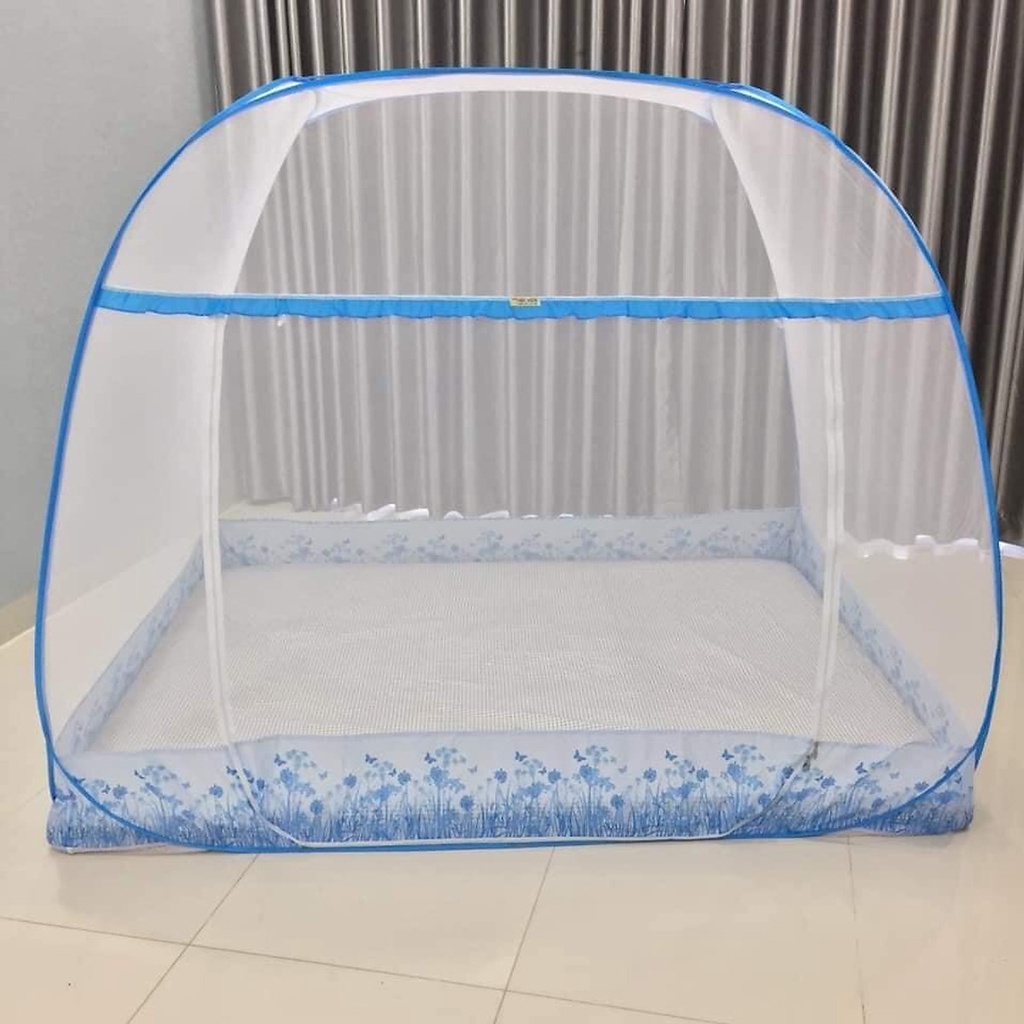 Mùng Chụp Đỉnh Vuông Rộng Rãi - Mùng chụp tự bung nóc vuông chân viền