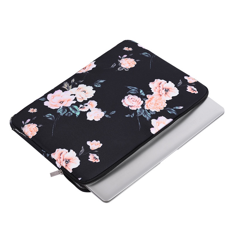 Túi Đựng Laptop 11-15 inches Bằng Da PU Chống Sốc Chống Trầy Họa Tiết Hoa