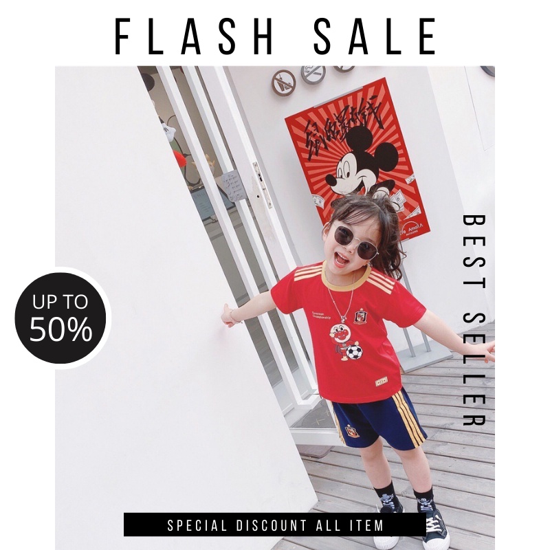 Đồ bộ thể thao HC03 chất liệu cotton bốn chiều co giãn thoáng mát cho bé gái,hàng Việt Nam xuất khẩu, siZe 6-10kg