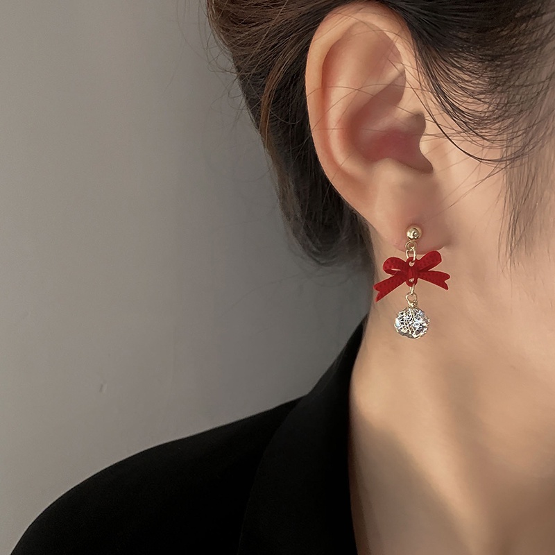 Bông tai mạ bạc 925 hình nơ thời trang thu đông cho nữ