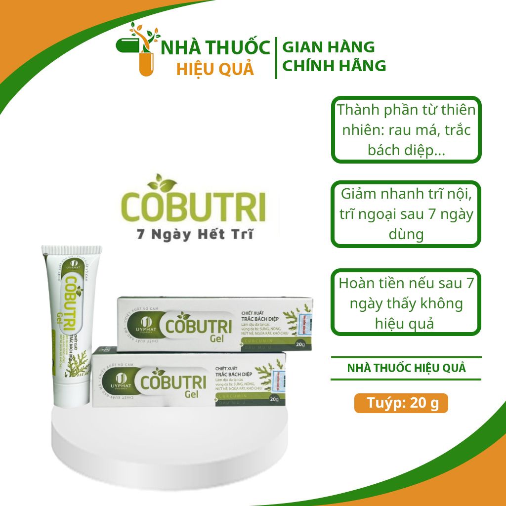 Gel bôi trĩ COBUTRI GEL I Gel bôi trĩ, táo bón, đau rát hậu môn I Hàng chính hãng, hoàn toàn thiên nhiên.thuochieuqua