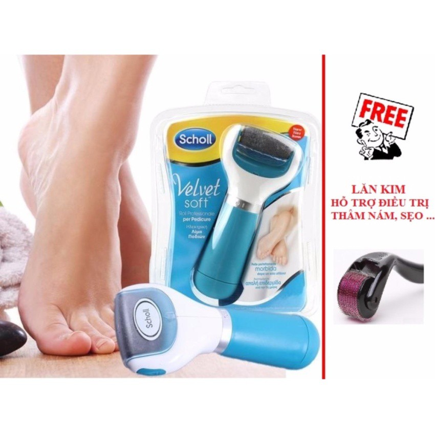 Máy chà gót chân VELVET SMOOTH + Tặng 1 Lăn kim hỗ trợ điều trị sẹo, thâm, nám ...