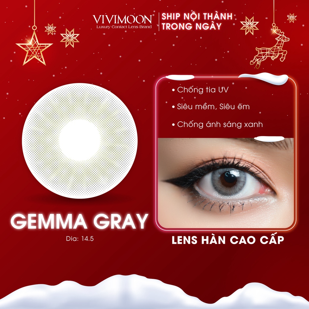 Kính áp tròng cận màu xám VIVIMOON Gemma Gray 14.0mm