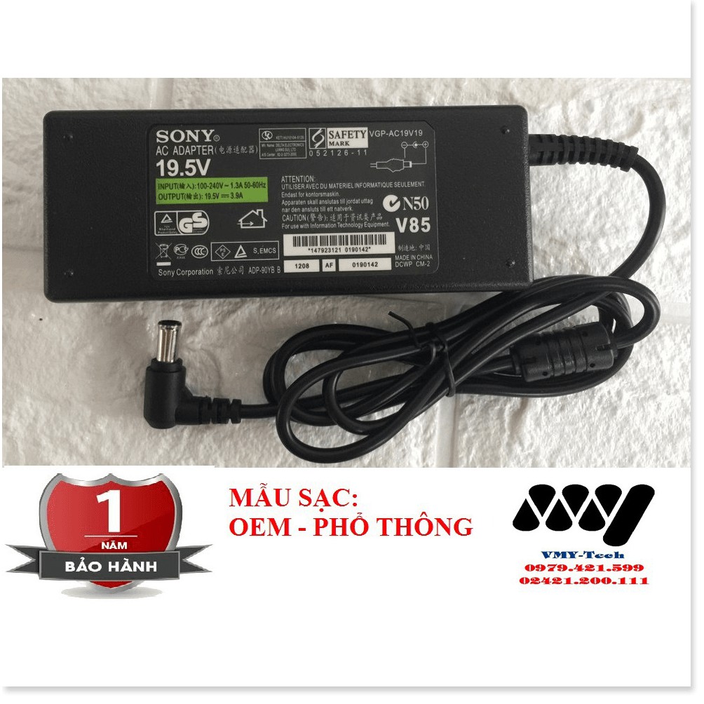 🆕 Sạc Laptop Sony 19.5V - 3.9A Kèm Dây nguồn Adapter Sony Vaio NEW 100%