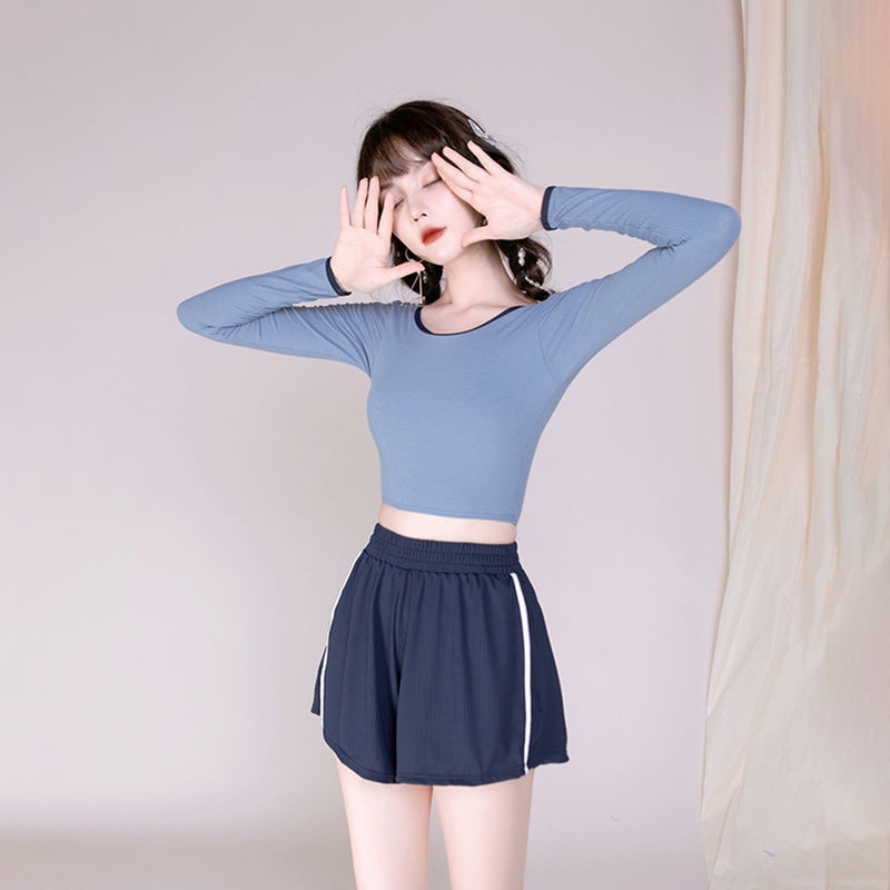 Bộ Đồ Bơi Ba Mảnh Dài Tay Chống Nắng Thiết Kế Mới Thời Trang Cho Nữ