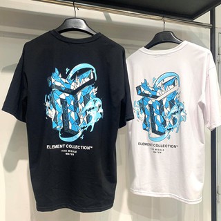 Áo thun tay lỡ ELEMENT đen trắng - Gin store
