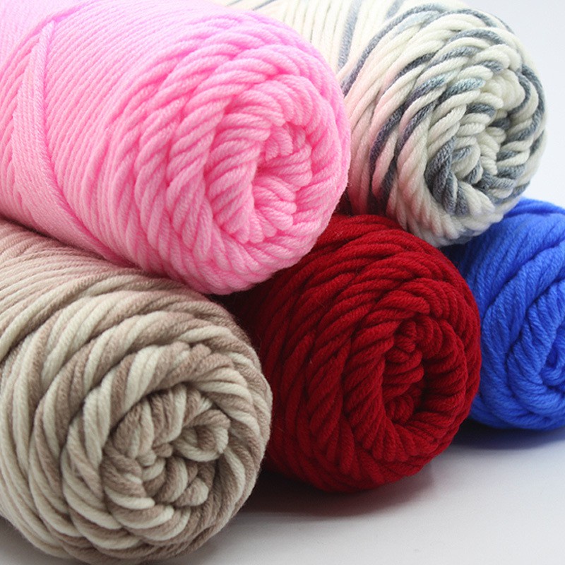 Cuộn len sợi sữa mềm mại 100g nhiều màu xinh xắn tùy chọn