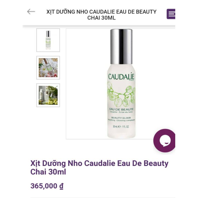 Xịt Dưỡng Caudalie Eau De Beauté
