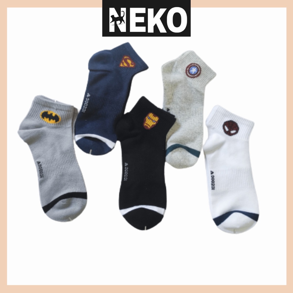  Vớ ngắn siêu nhân, tất ngắn heroes hoạt hình unisex nam nữ NEKO