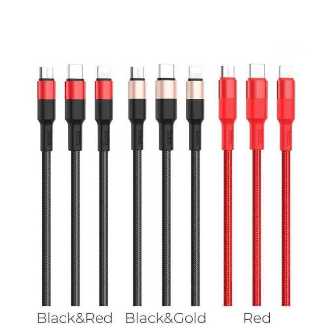 Cáp Sạc Dây Dù 3in1 Hoco X26 2A Dài 1m