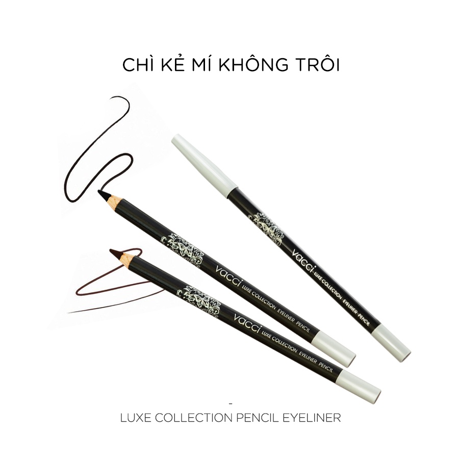 Chì kẻ mí không trôi Vacci Eyeliner Pencil - Ruột chì siêu mềm, dễ vẽ, không trôi