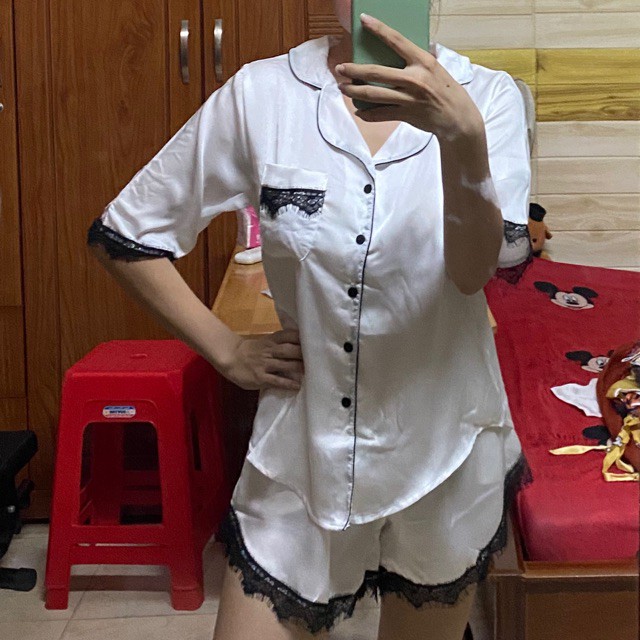 ♥️ Shop Uy Tín ♥️ Đồ bộ nữ, bộ pijama lụa đùi viền ren sexy siêu mát mịn