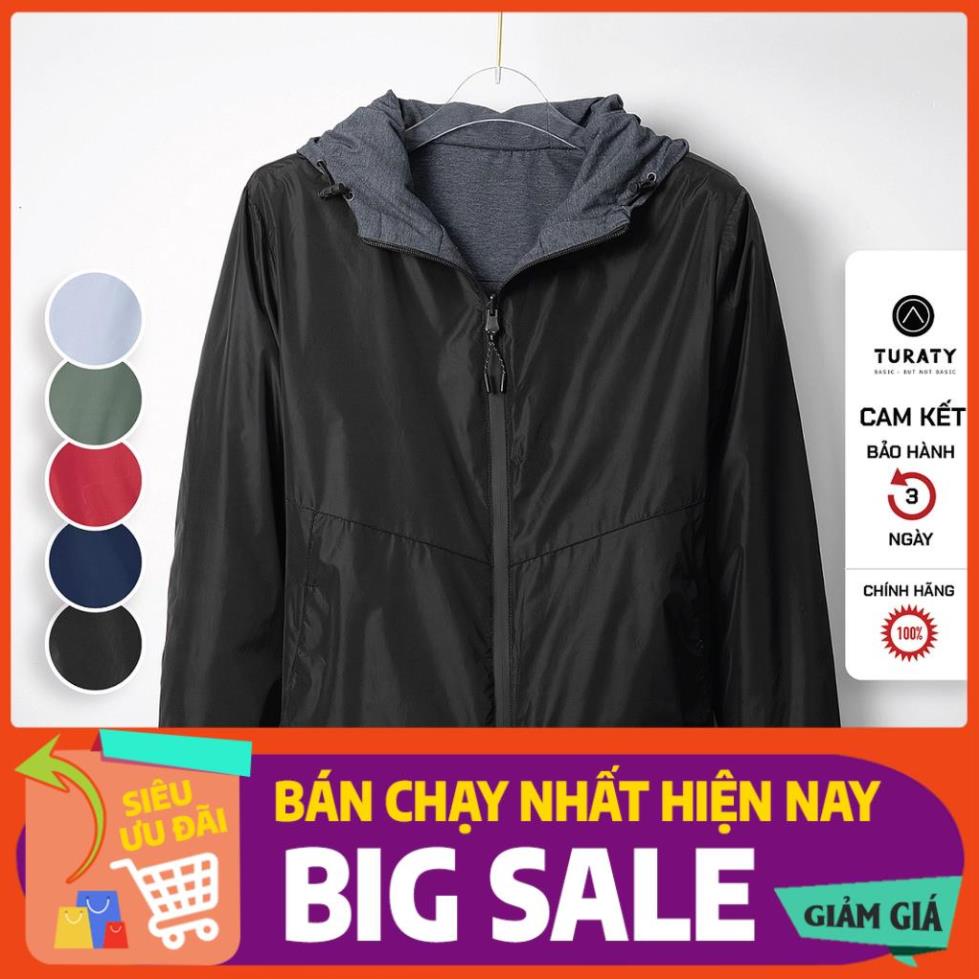 SALE Áo khoác gió nam nữ TURATY áo 2 lớp chống nước vải dù lót COTTON hàng cao cấp mặc hai mặt cực đẹp mẫu đẹp nhất 2021