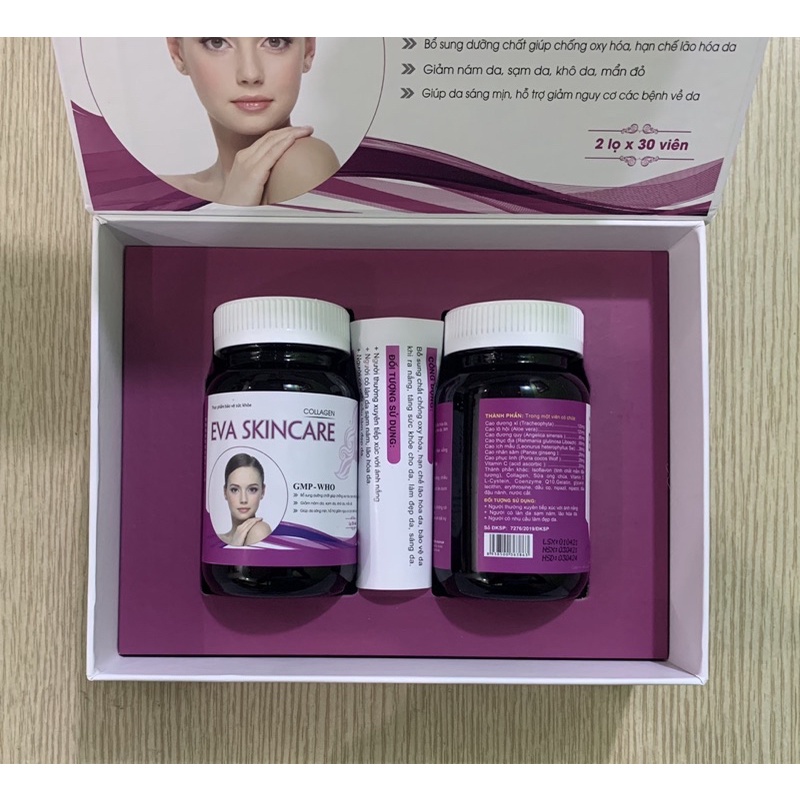 Viên Uống Đẹp Da EVA SKINCARE Vinaphar  -Hộp 60 Viên -Bổ sung chất chống oxy hóa, hạn chế lão hóa da, bảo vệ da