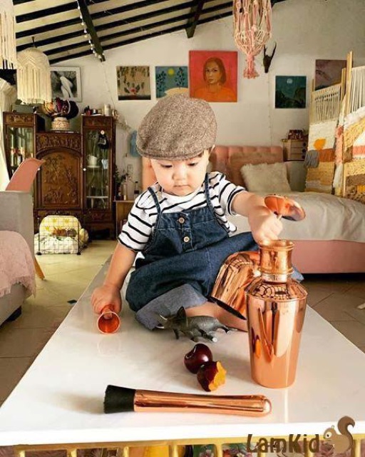 Yếm bò vintage cho bé gái từ 1,5-12 tuổi ATE035