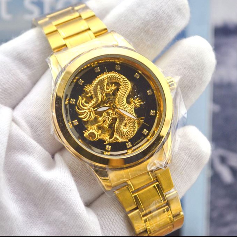 Đồng Hồ Cơ Nam Chạm Rồng 3D Chính Hãng Dây Thép Cao Cấp Đẹp Giá Rẻ Kiểu Dáng Thời Trang Sang Trọng | BigBuy360 - bigbuy360.vn