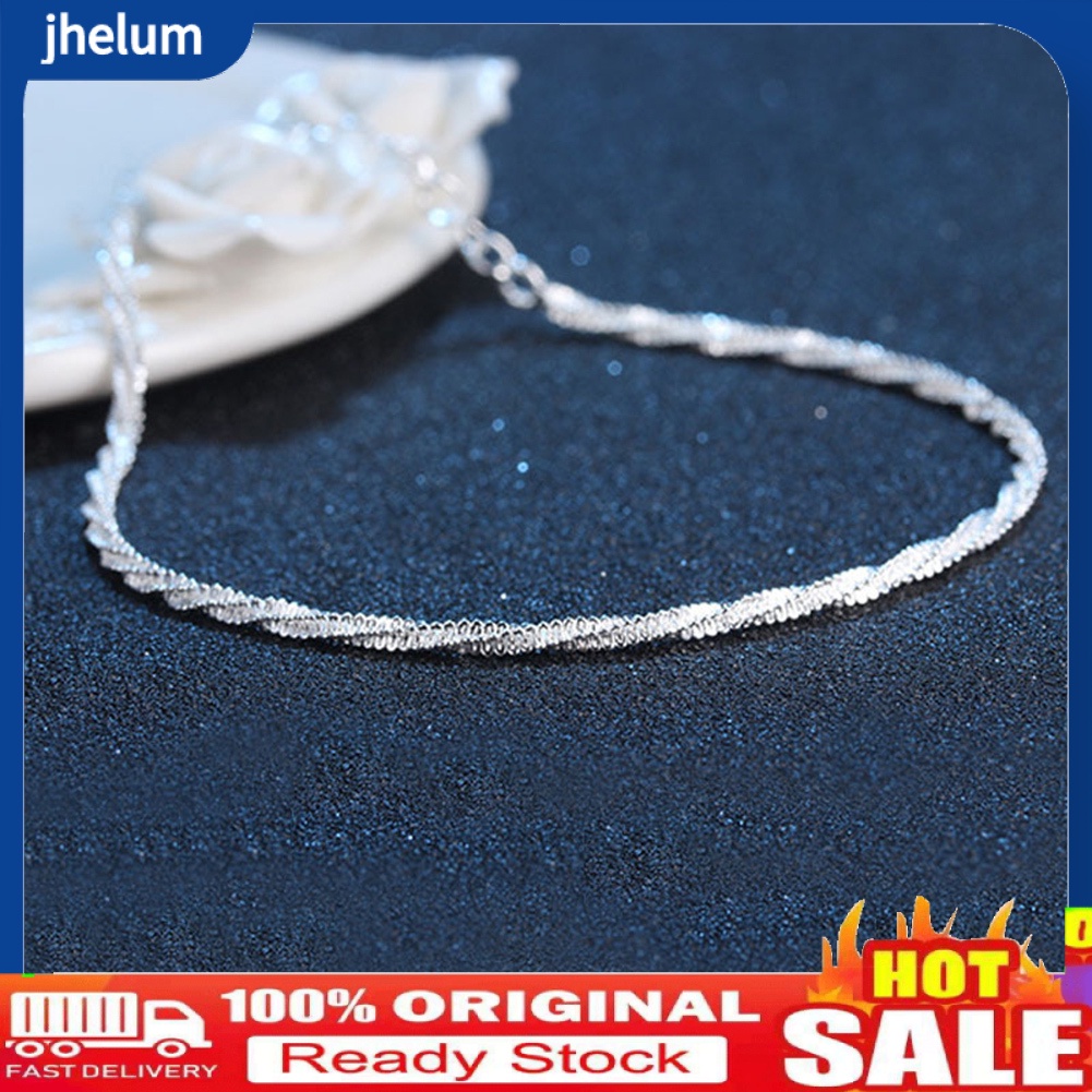 Lắc Chân Mạ Bạc Dạng Xoắn Thời Trang Đi Biển Cho Nữ